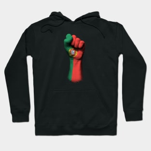 Flag of Portugal on a Raised Clenched Fist Hoodie